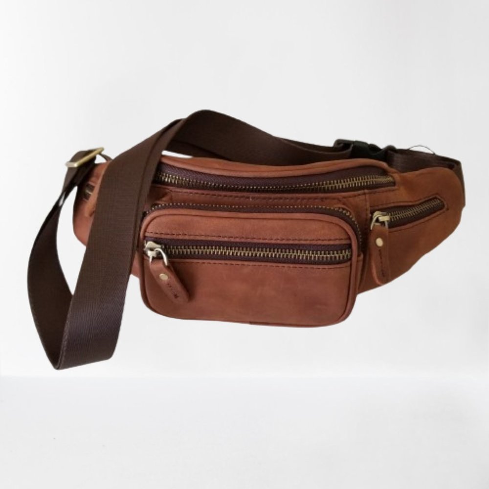NEW! Genuine Leather Belt/Waist/Shoulder Bag with Room for the Basics